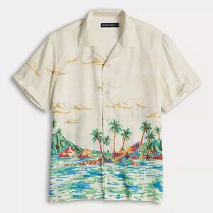 Men's Trinity Coast Camp Collar Button-Down Shirt, Size: XXL, Natural